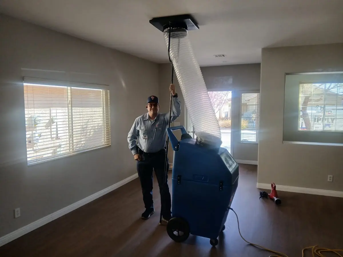 Professional Dryer Vent Cleaning work inside a Hollister home